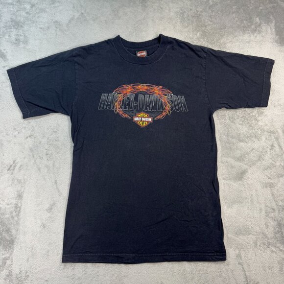 Y2K Harley-Davidson Flame Eagles Biker T-Shirt L Sweet Home Alabama Graphic - Picture 6 of 11